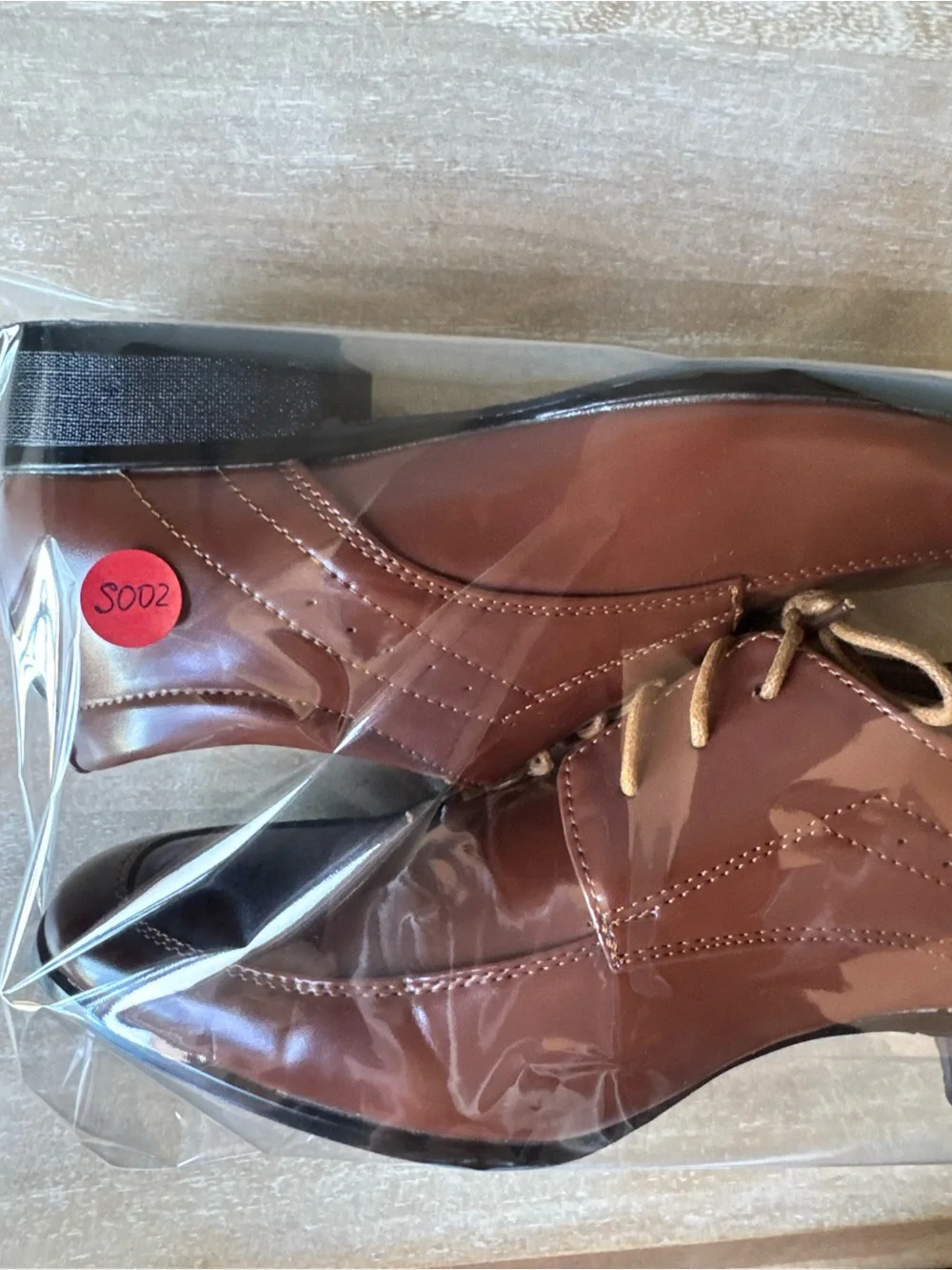 Men's Brown Dress Shoes Oxfords Cognac Lace-Up Business Formal Size 7.5